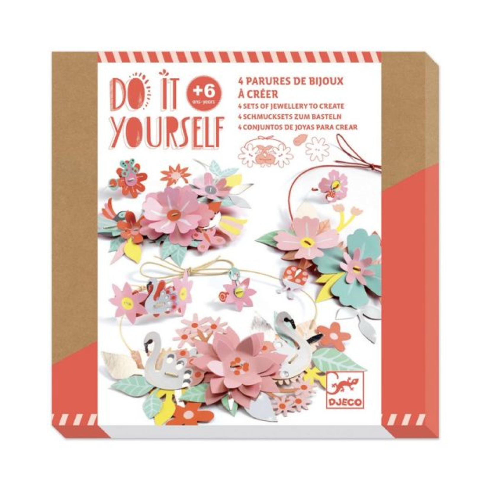 Djeco DIY - Gaité colorée - 4 parures de bijoux (Multilingue)