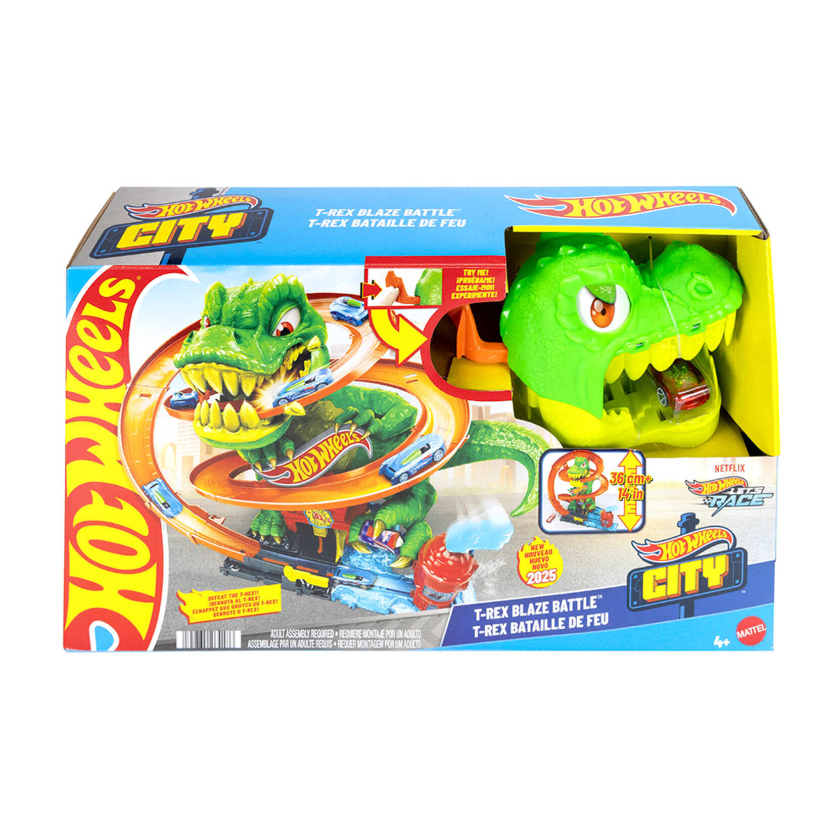 Mattel Games Hot Wheels City - T-Rex bataille de feu