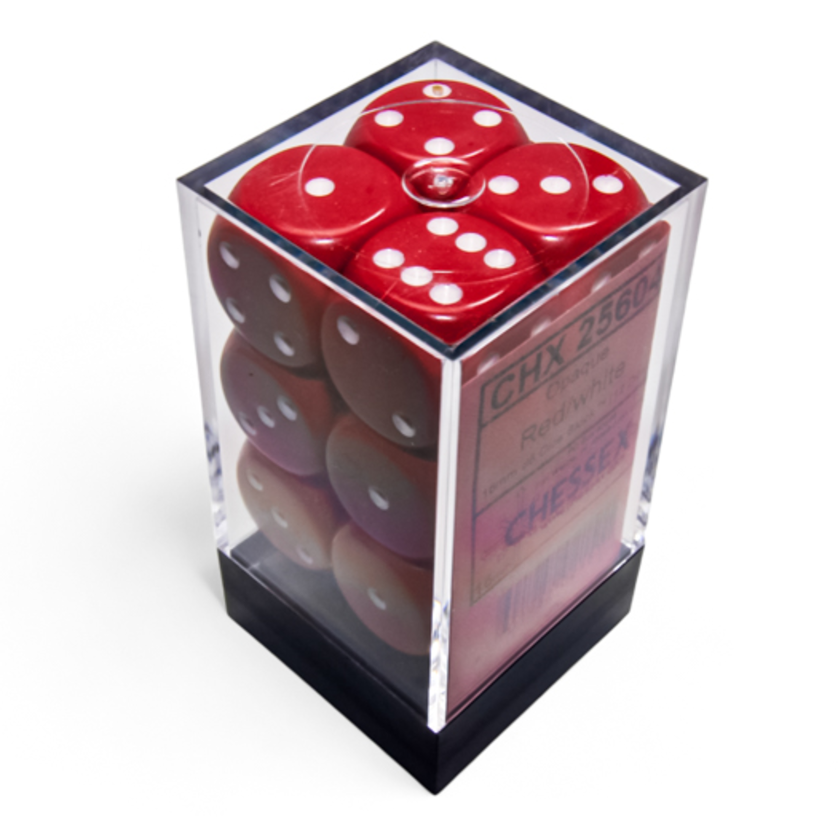 Chessex Brique de 12 dés 6 - Rouge/Blanc