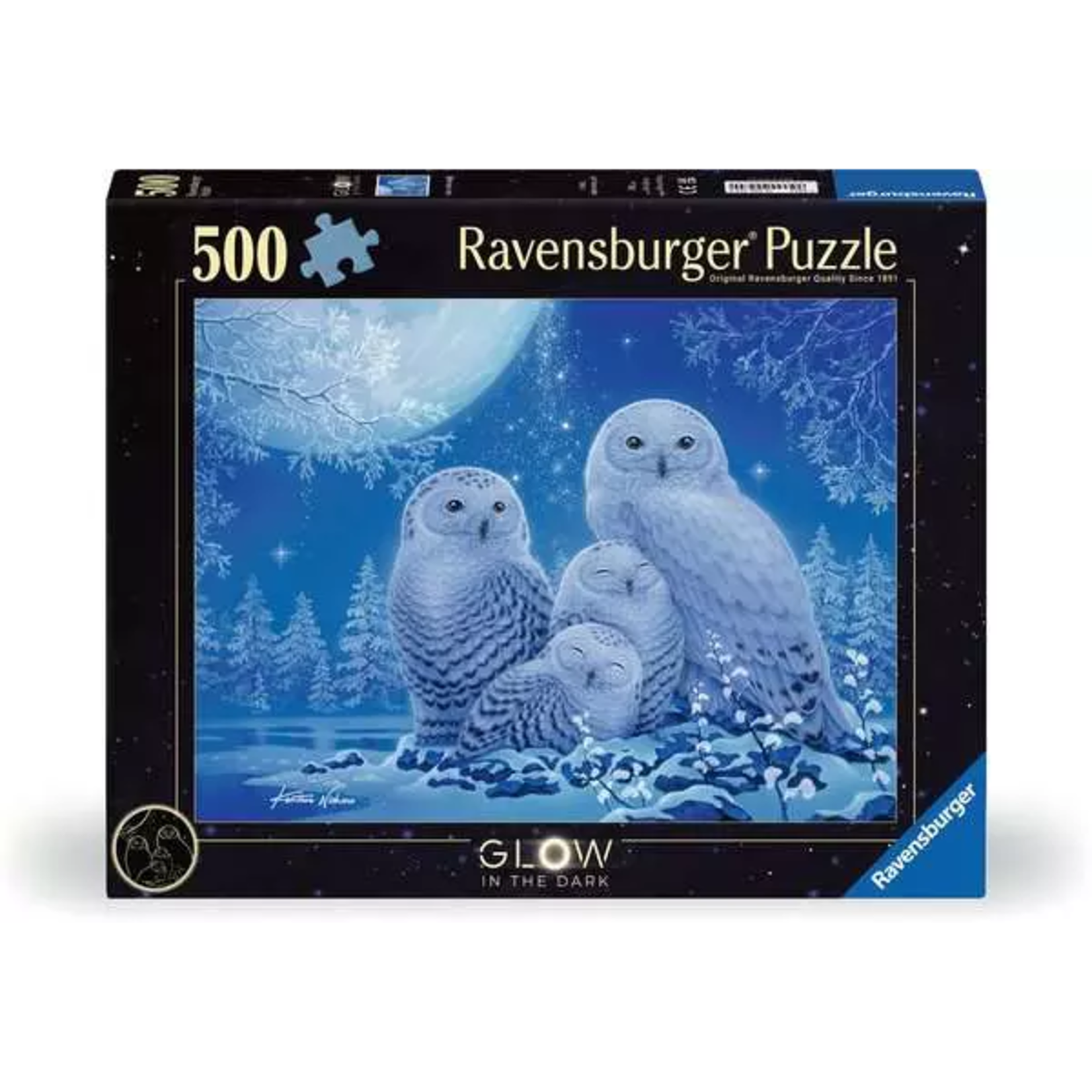 Ravensburger PZ500- Brille dans le noir - Hiboux au clair de lune