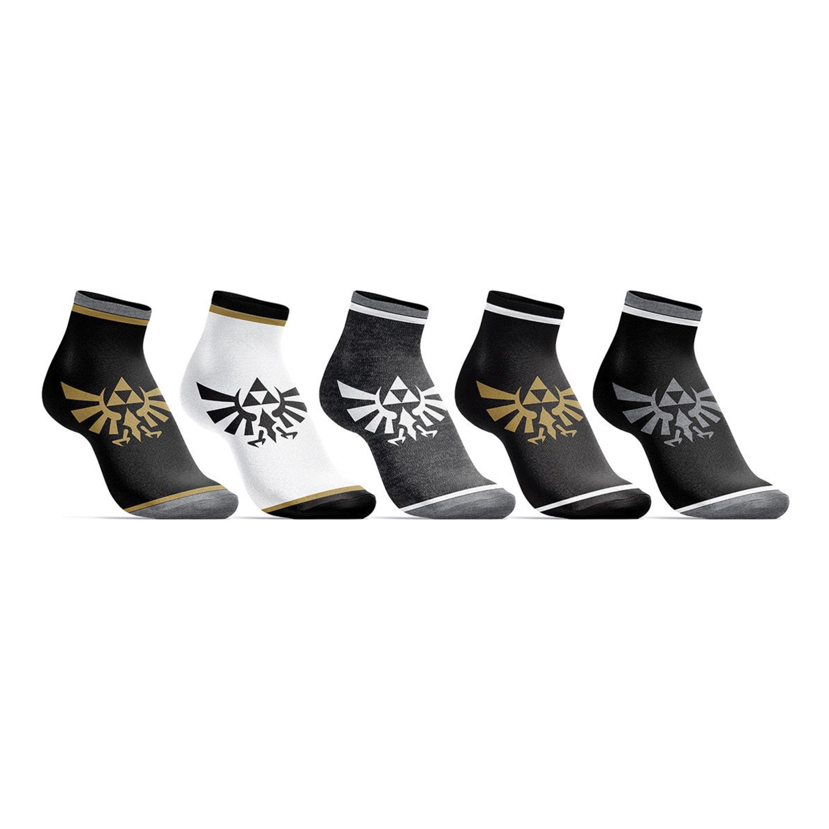 Bioworld Ensemble de 5 paires de bas 5/10 - Zelda triforce