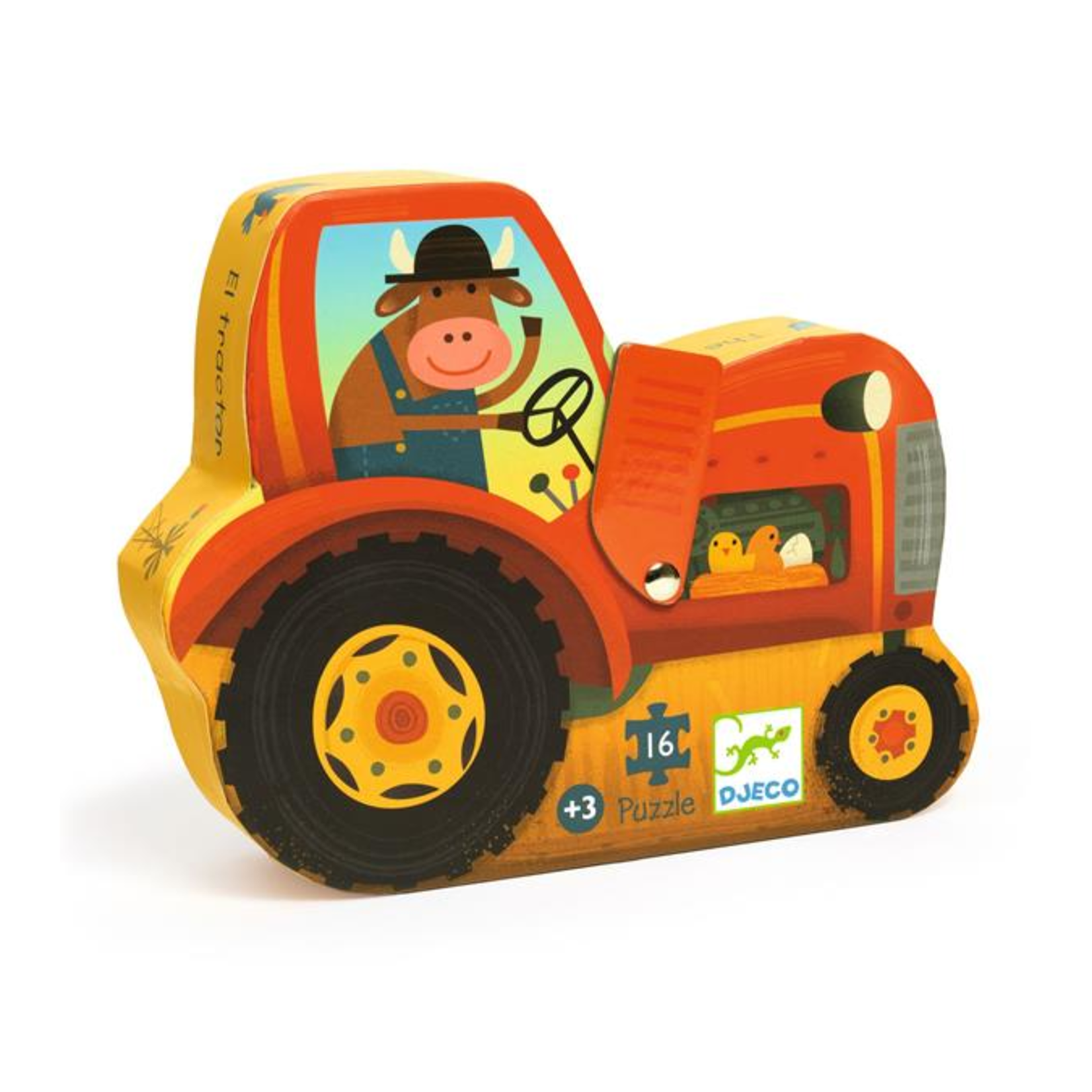 Djeco PZ16 - Puzzle silhouette - Tracteur