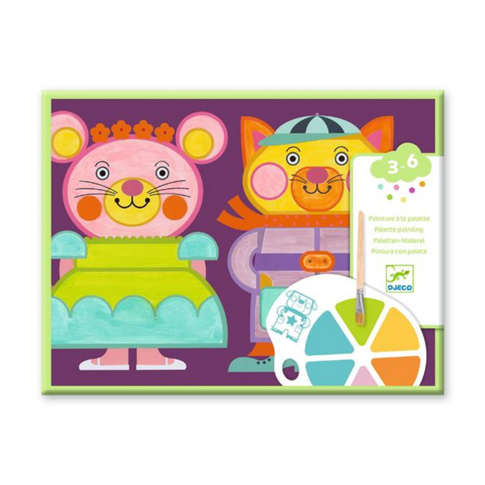 Djeco Peinture à la palette - Les Joufflus (Multilingue)