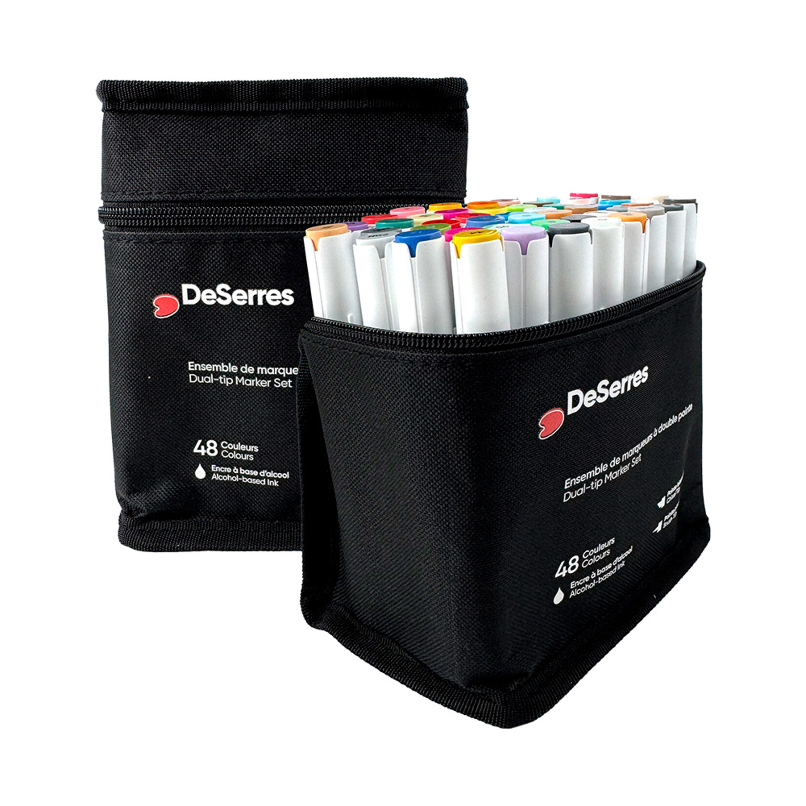Deserres Ensemble de marqueurs de 48 pièces alcool double pointe