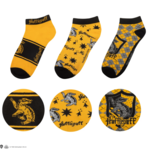 Cinereplicas Harry Potter - Ensemble de 3 chaussettes chevilles - Hufflepuff - Poufsouffle (4-11)