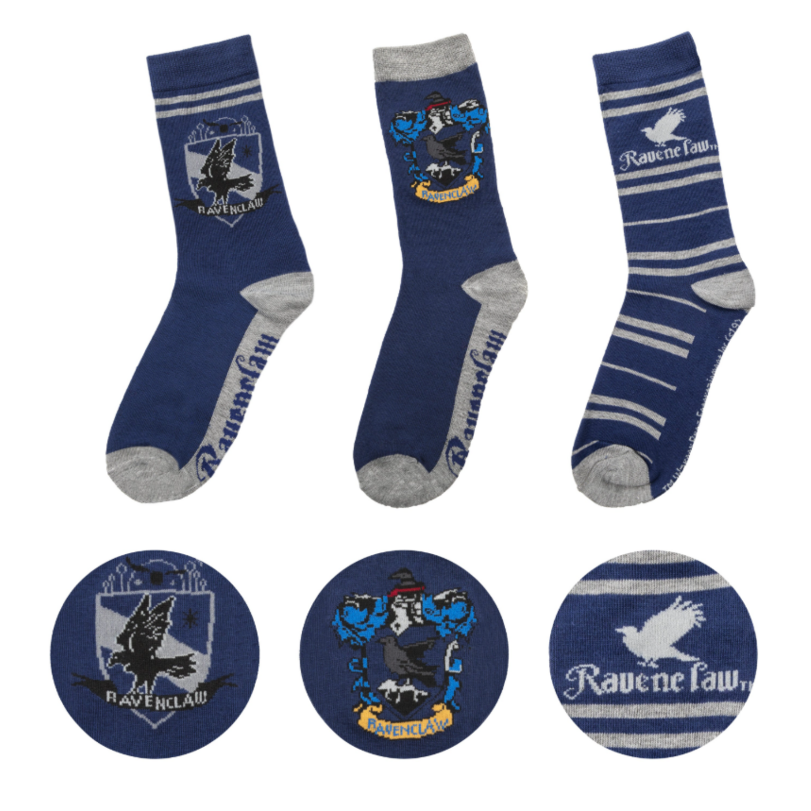 Cinereplicas Harry Potter - Ensemble de 3 chaussettes - Ravenclaw - Serdaigle (4-11)