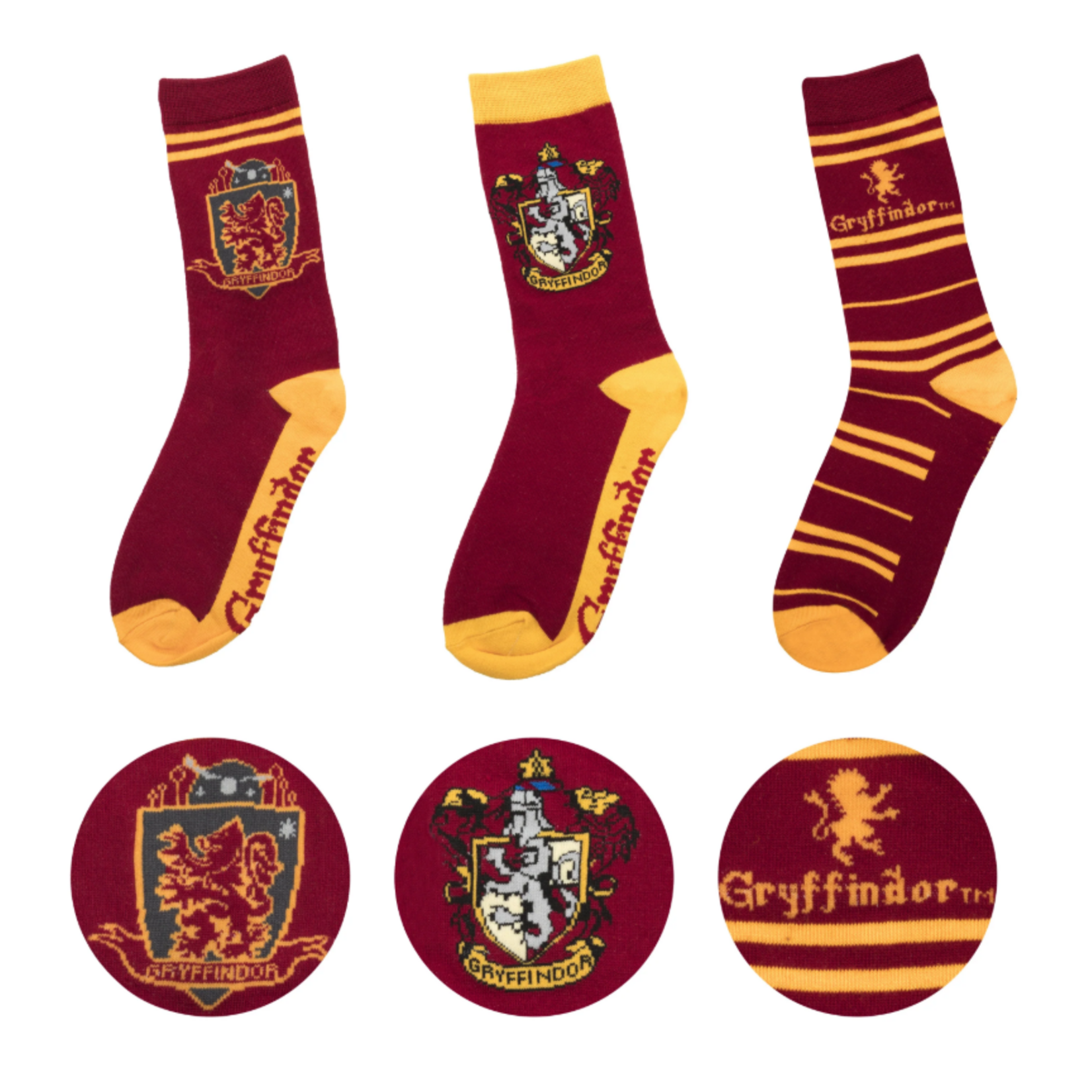 Cinereplicas Harry Potter - Ensemble de 3 chaussettes - Gryffondor- Gryfindor (4-11)