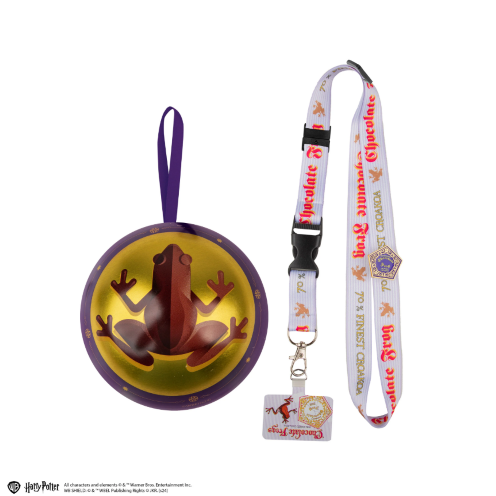 Cinereplicas Harry Potter - Capsule de Noël avec porte-nom et épinglette - Grenouille chocolat (Multilingue)