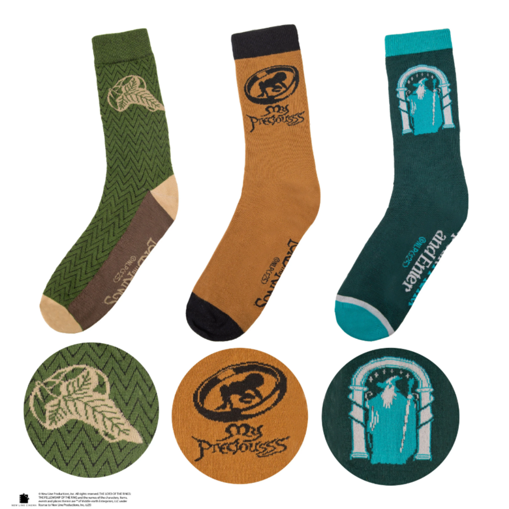 Cinereplicas Seigneur des anneaux - Ensemble de 3 paires de bas (4-11) (Multilingue)