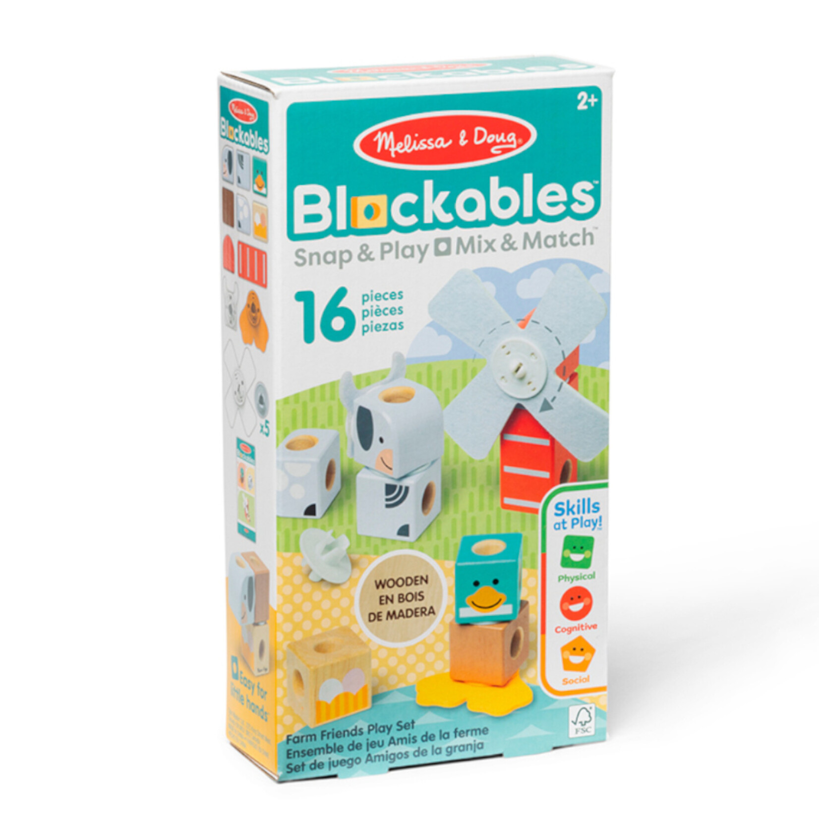 Melissa & Doug Blockables - Ens amis de la ferme 16pcs (Multilingue)