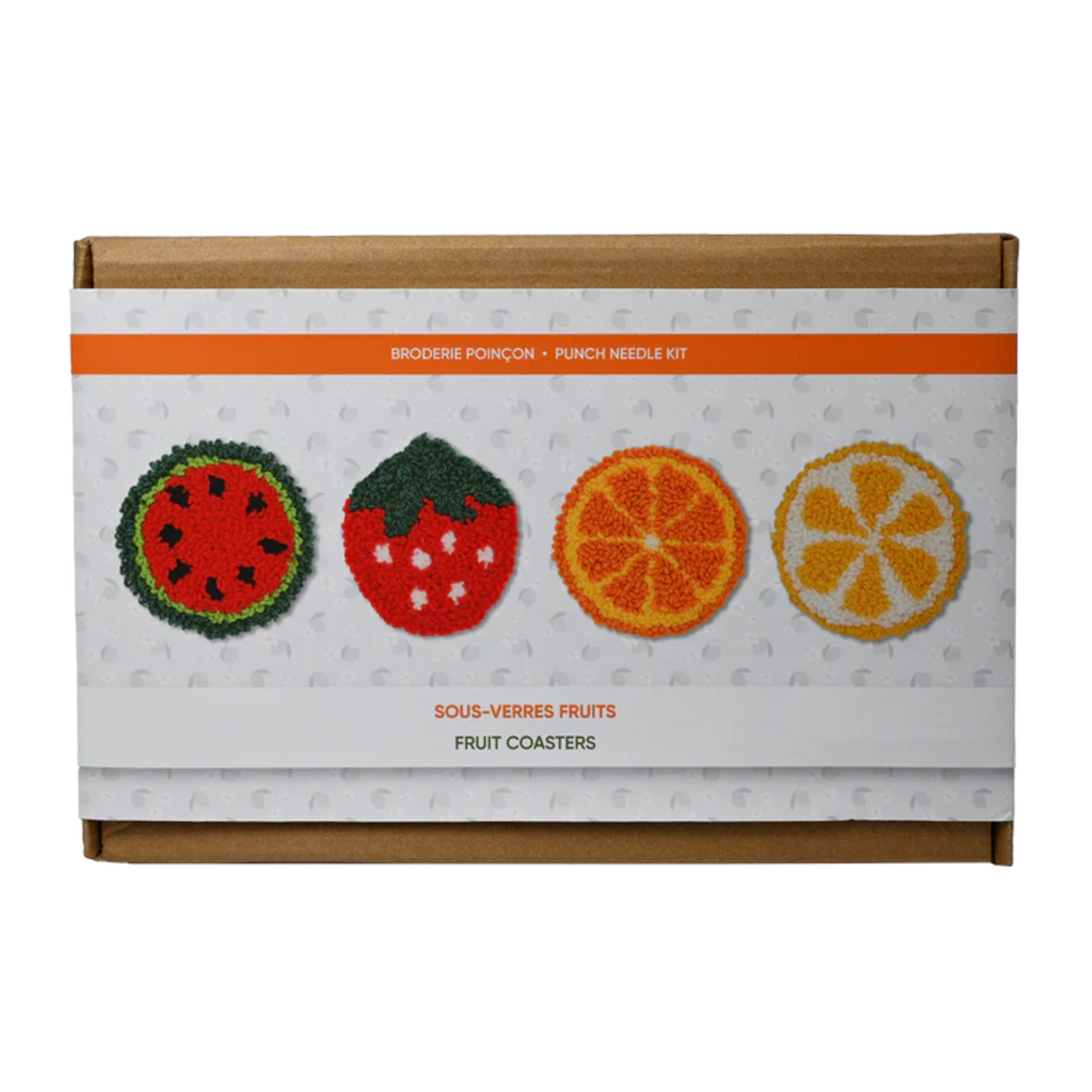 Ensemble de broderie poincon - Sous verres fruits