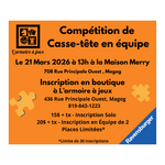 Compétition de casse-tête de L'armoire à jeux en Duo