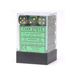 Chessex Ensemble de 12 dés 6 faces 16 mm - Gris vert foncé