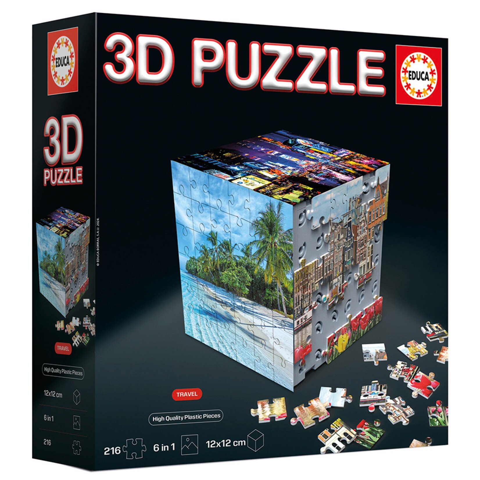 Educa PZ3D216 - Cube - Voyage