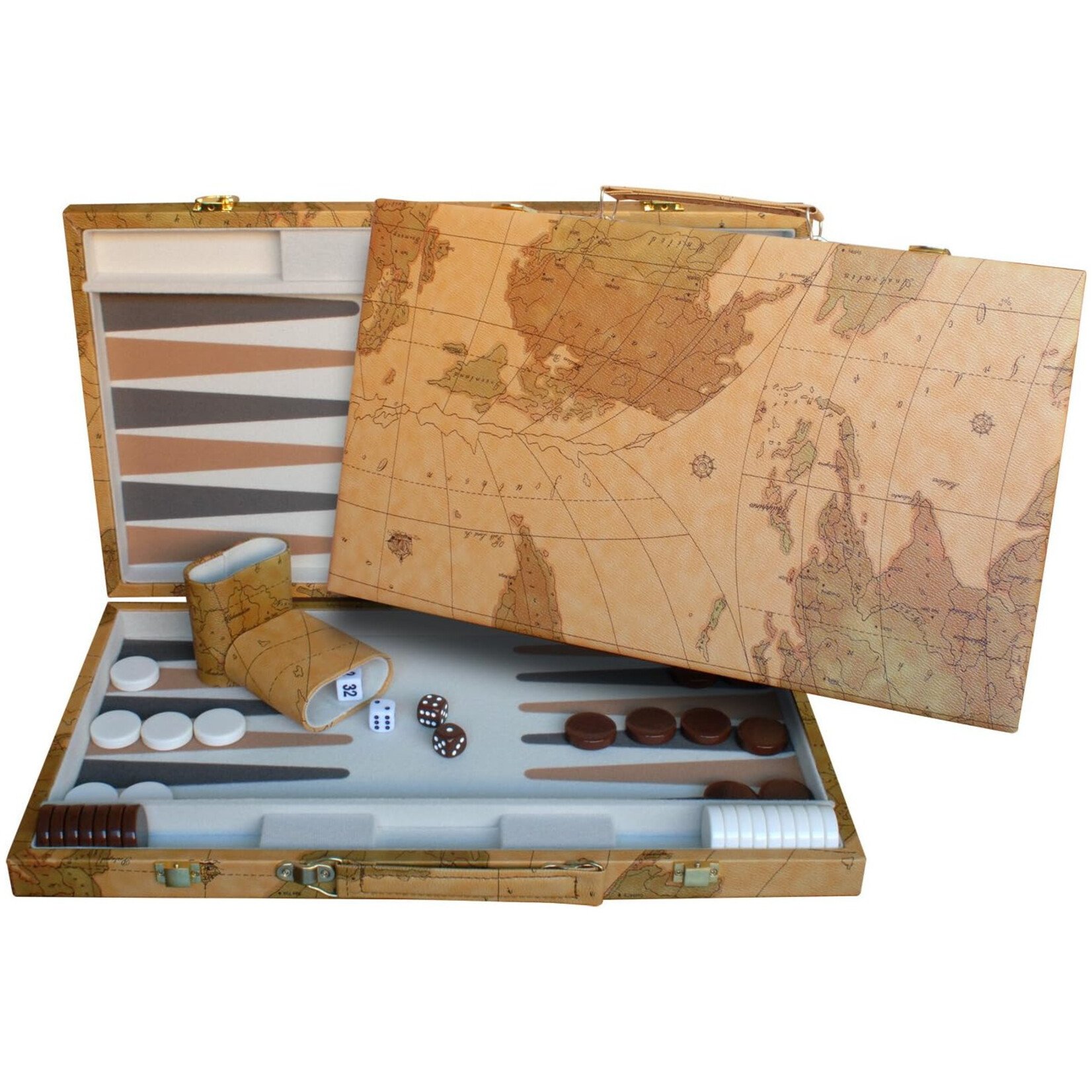 Backgammon - 15 pouces avec valise et carte