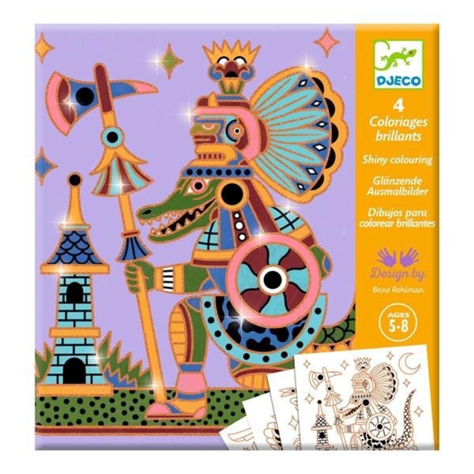 Djeco Coloriages surprises - Animaux guerrier (Multilingue)