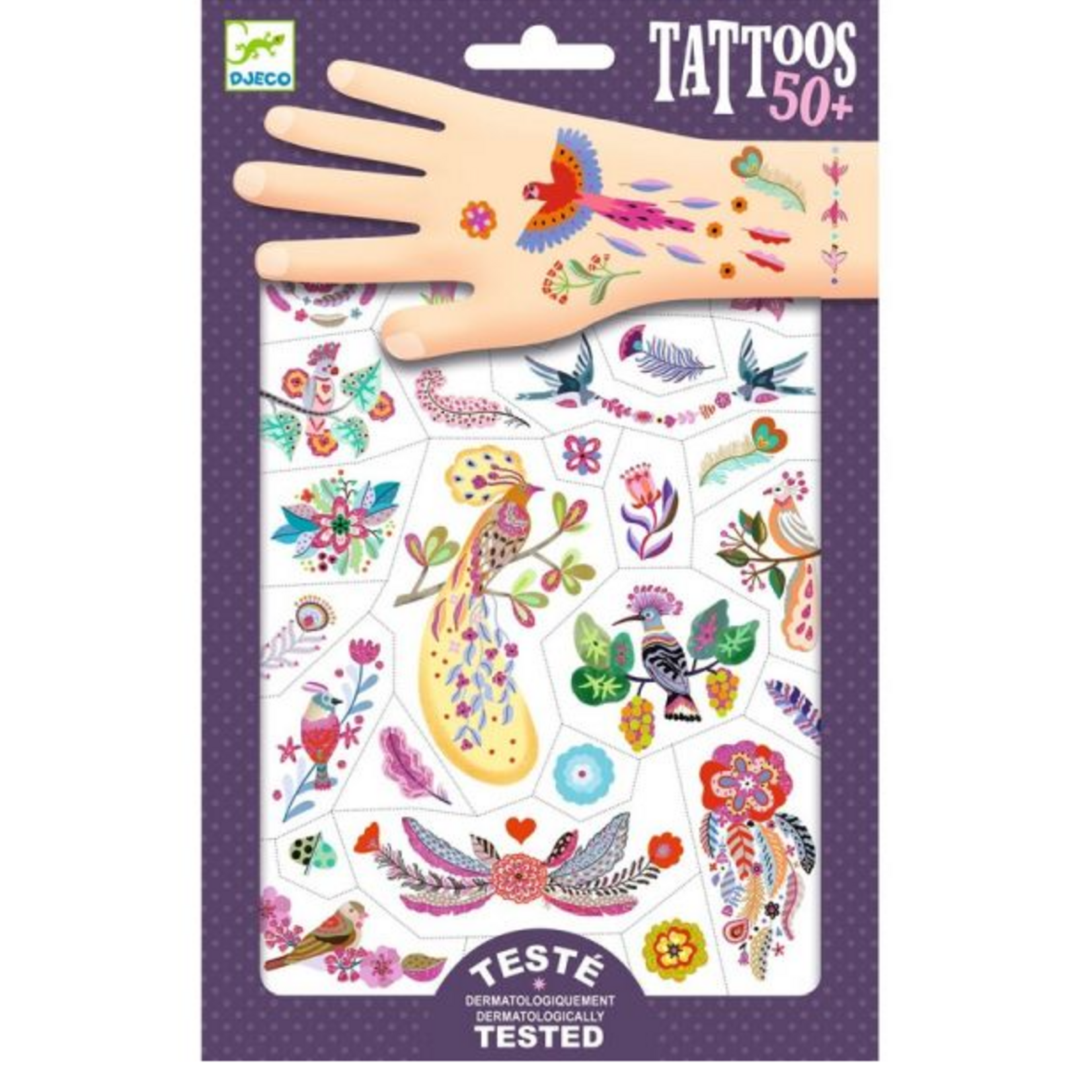 Djeco Tatouages - Plume color (Multilingue)