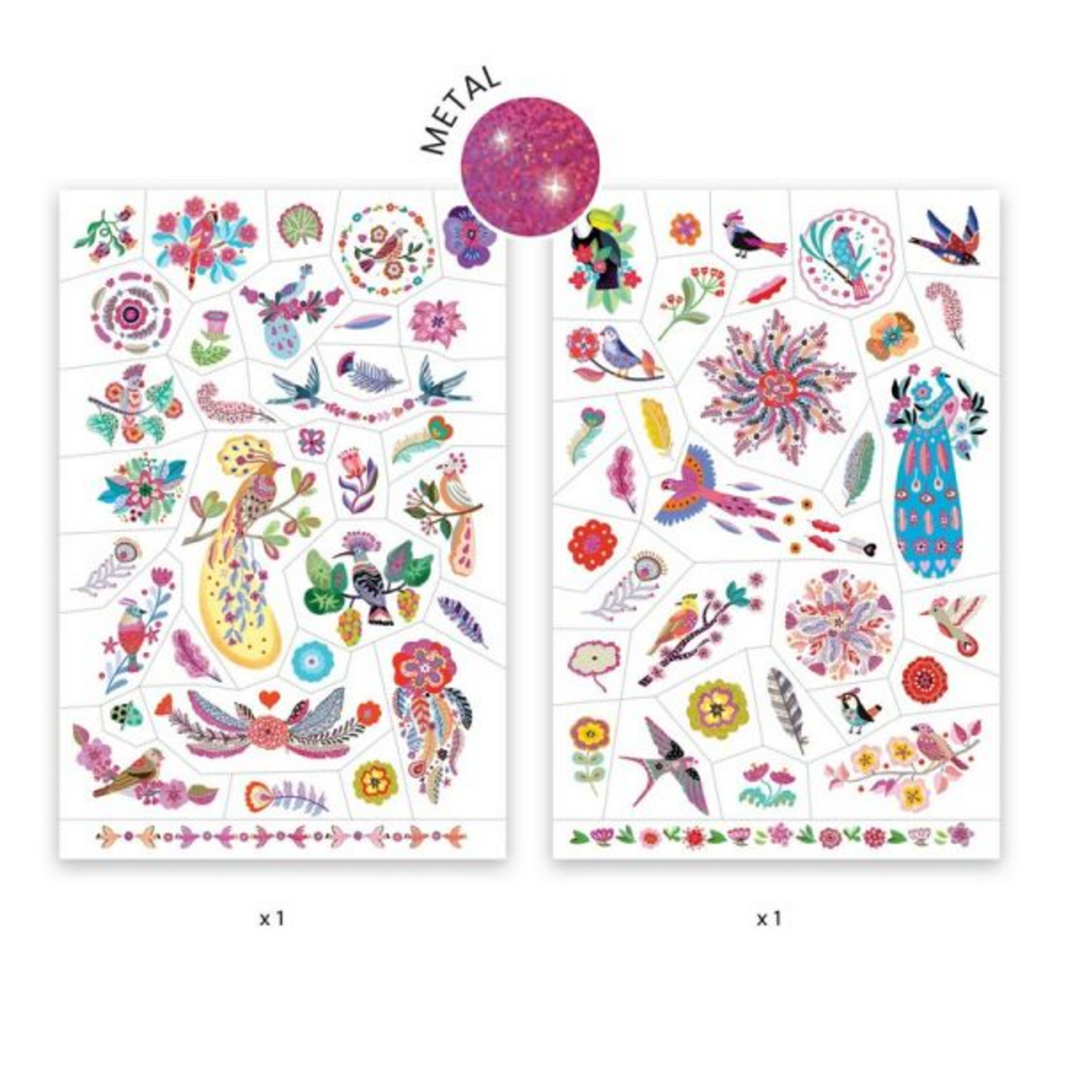 Djeco Tatouages - Plume color (Multilingue)