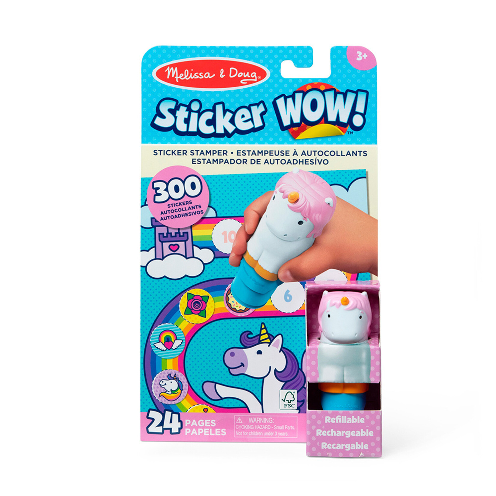 Melissa & Doug Sticker Wow! - Bloc & estamp collant - Licorne (Refresh)