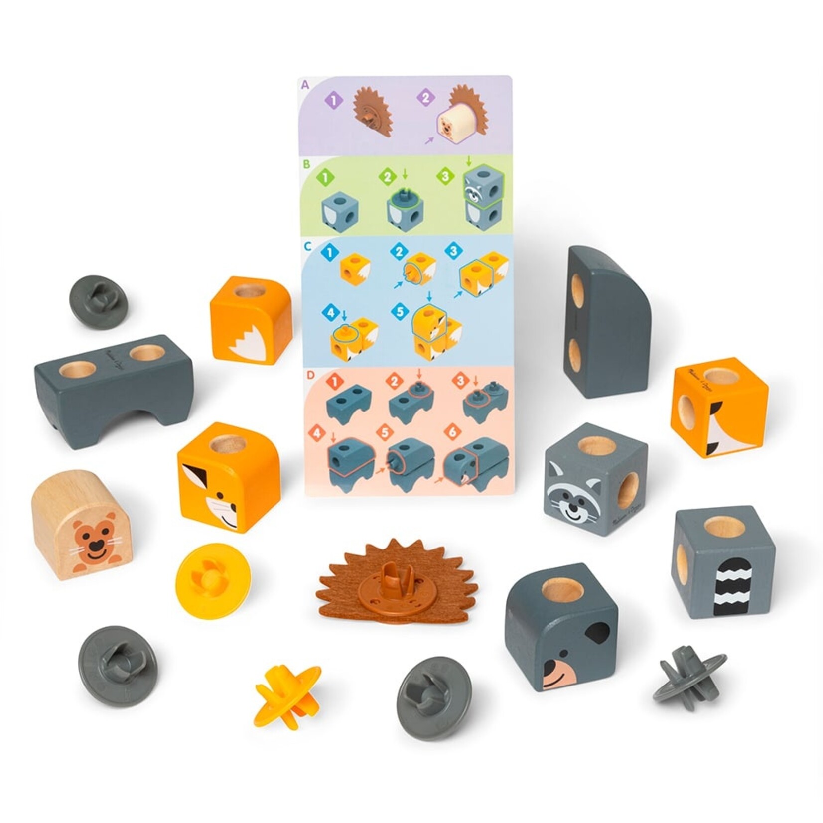Melissa & Doug Blockables - Ens amis de la forêt 16pcs (Multilingue)
