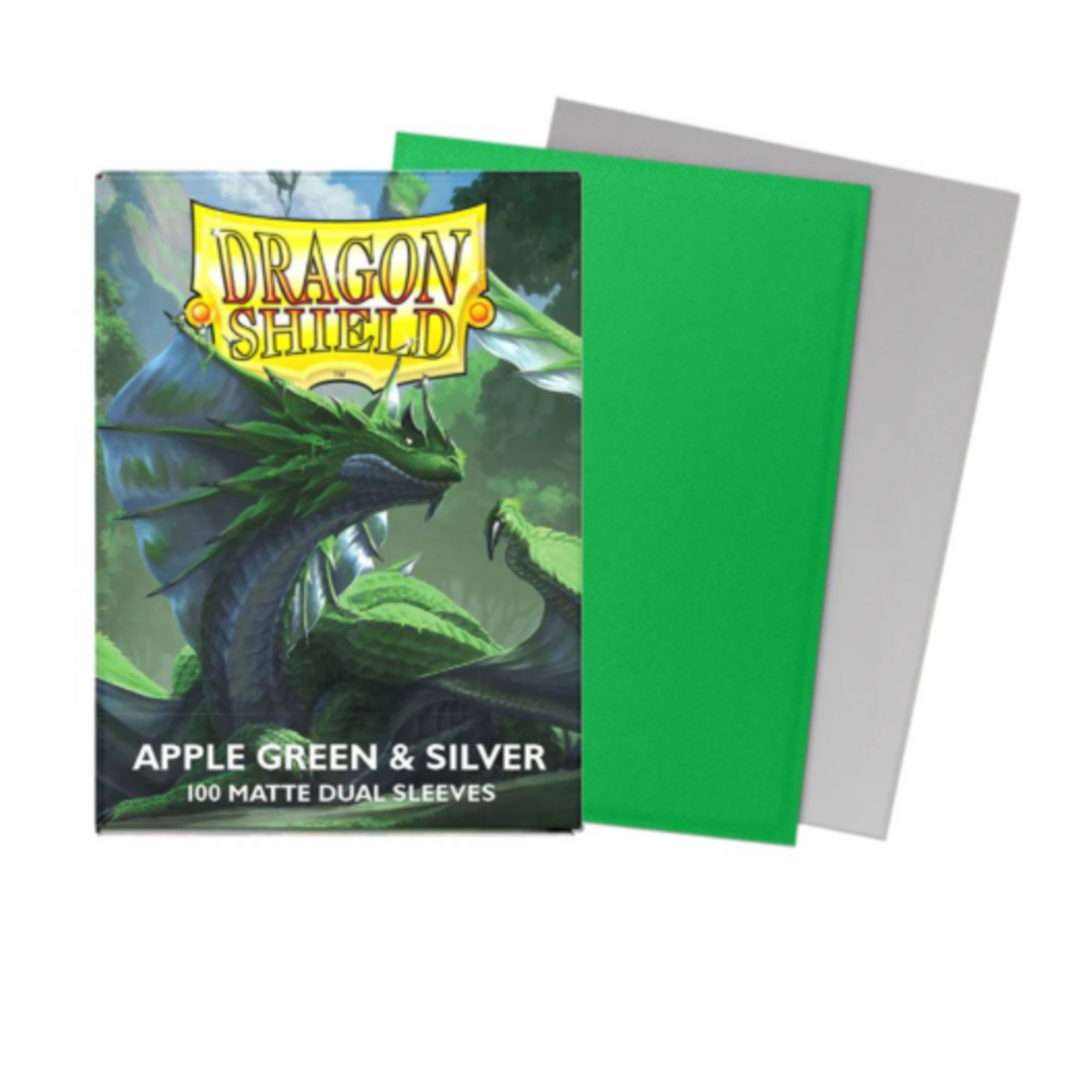 Dragon Shield Dragon Shield - 100 Matte Dual Sleeves - Apple Green & Silver