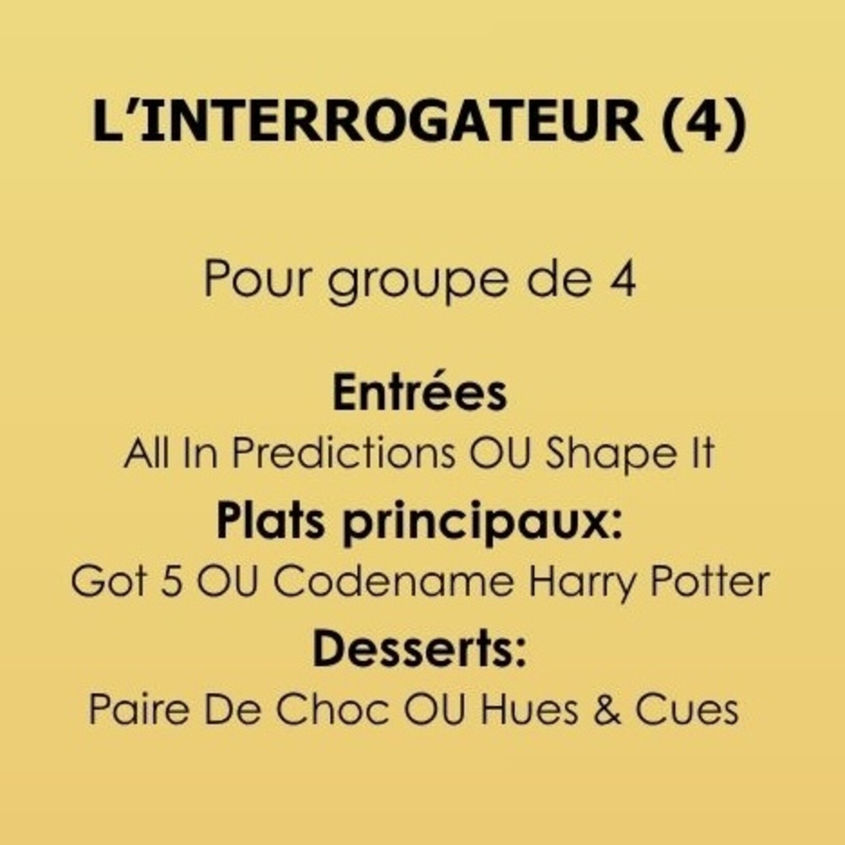 La croisière s'amuse encore... Et encore ! L'INTERROGATEUR - 4 joueurs