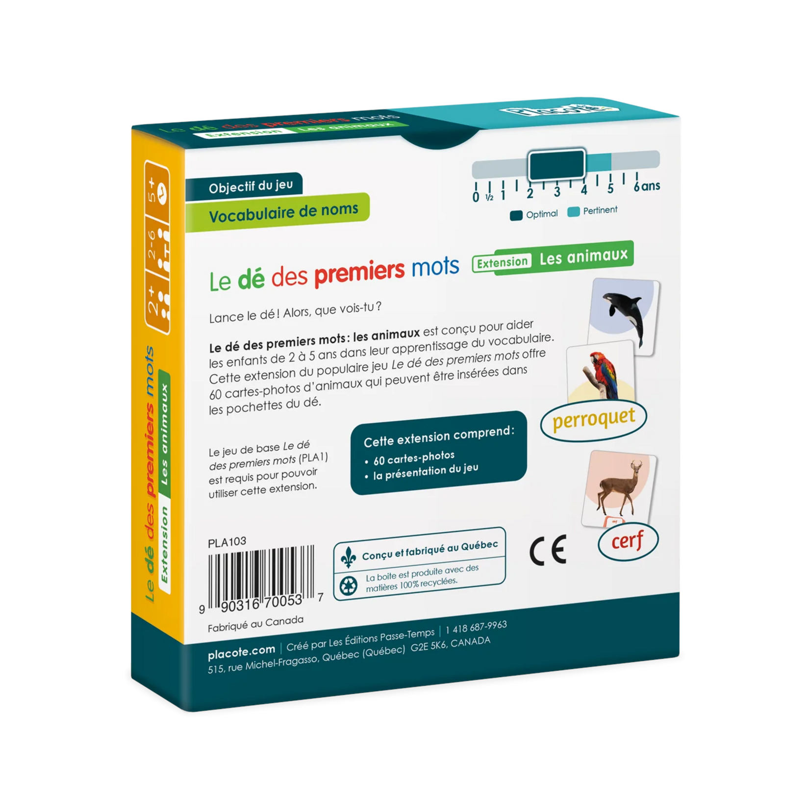 Placote Le dé des premiers mots - Ext - Animaux FR