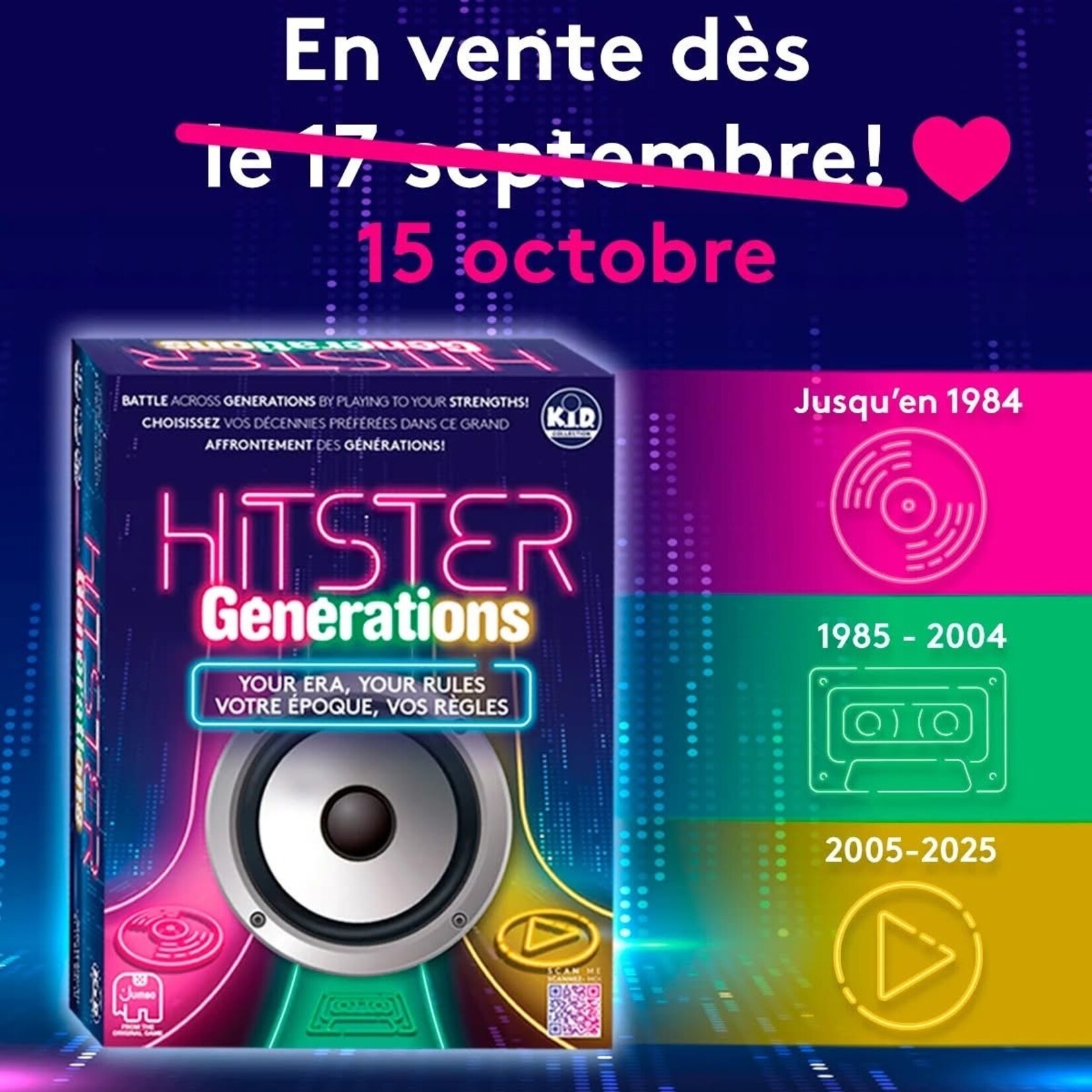 Jumbo PRÉCOMMANDE - Hitster Generations (Multilingue) 15 Octobre 2026