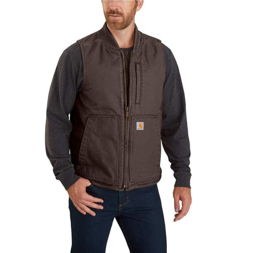 Carhartt 104395 - Carhartt Men's Loose Fit Washed Duck Insulated Rib Collar Vest