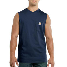 Relaxed Fit Sleeveless Pocket T-Shirt 