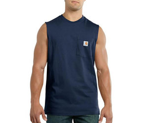 Relaxed Fit Sleeveless Pocket T-Shirt 