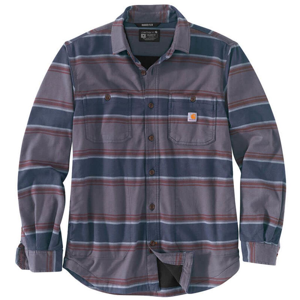 carhartt rugged flex relaxed fit midweight flannel fleece-lined shirt