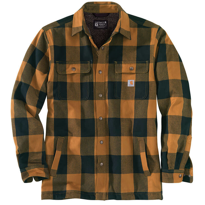 Carhartt 104911 - Relaxed Fit Heavyweight Flannel Sherpa-Lined Shirt Jac Closeout
