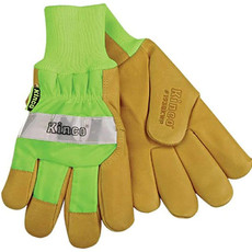 Kinco 1939KWP - Kinco HI-VIS Green Lined Grain Pigskin Leather Palm Work Glove