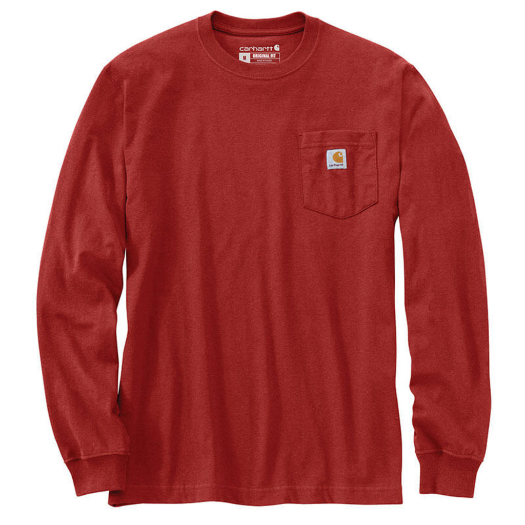 K126 -Carhartt Men's Loose Fit Heavyweight Long-Sleeve Pocket T