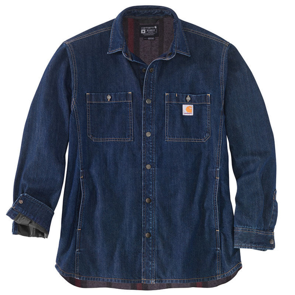 Carhartt 105605 - Relaxed Fit Denim Fleece Lined  Snap Front Shirt Jac