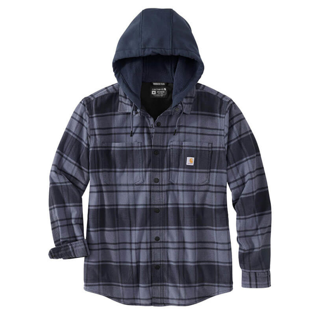 Carhartt 105621 - Carhartt Men's Rugged Flex Relaxed Fit Flannel Fleece Lined Hooded Shirt Jac
