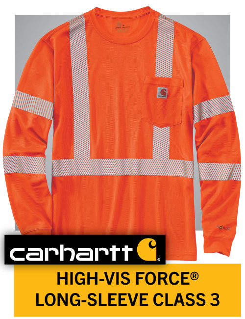 Embroidered Carhartt High Vis Lightweight Long Sleeve Pocket T Shirt