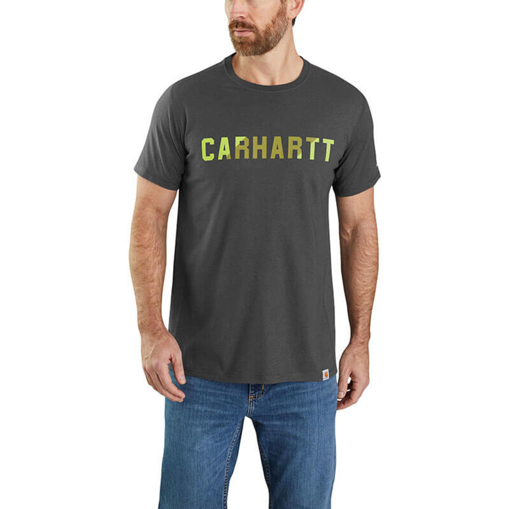 Carhartt 105203 - Carhartt Men's Force Relaxed Fit Midweight Short-Sleeve Block Logo Graphic T-Shirt