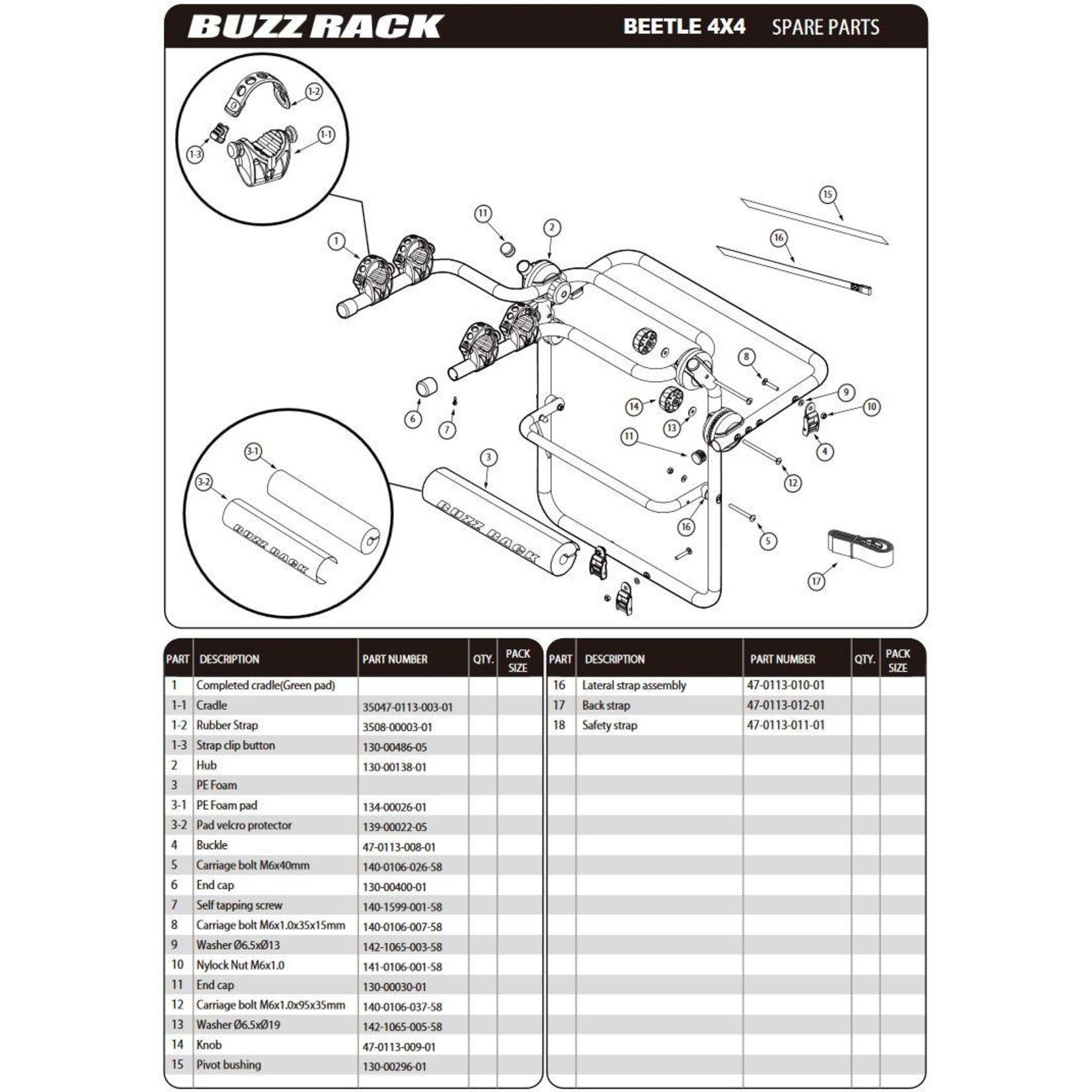 BuzzRack Buzz Rack Beetle 4X4 Bike Carrier - 2 Bike Mount Carrier Rack