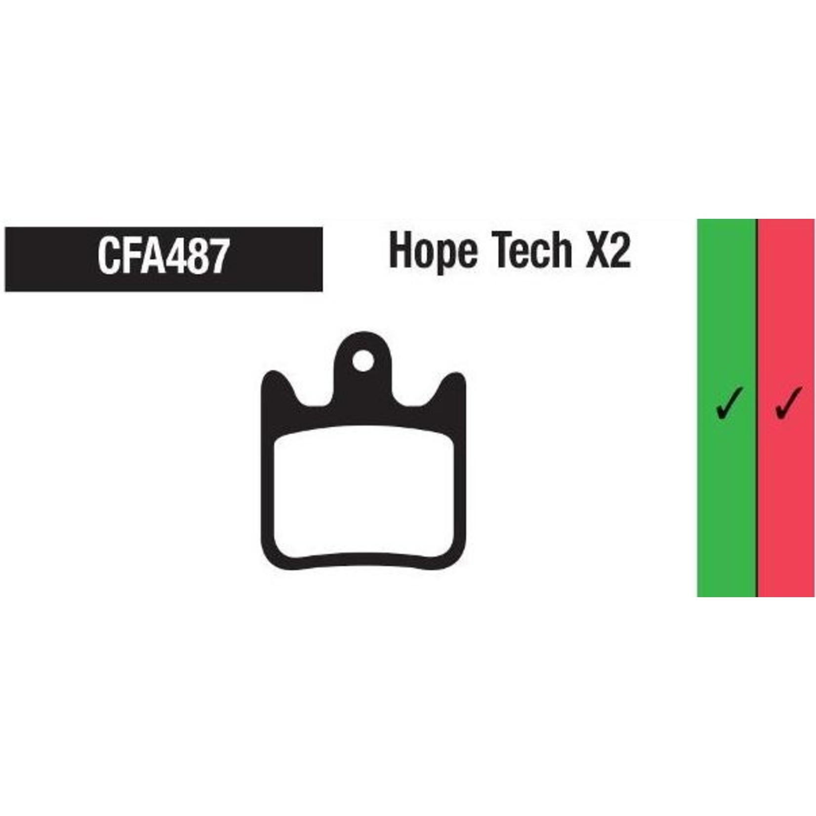 KWT EBC Brake Pad - 487G Hope Tech X2 - Green Compound