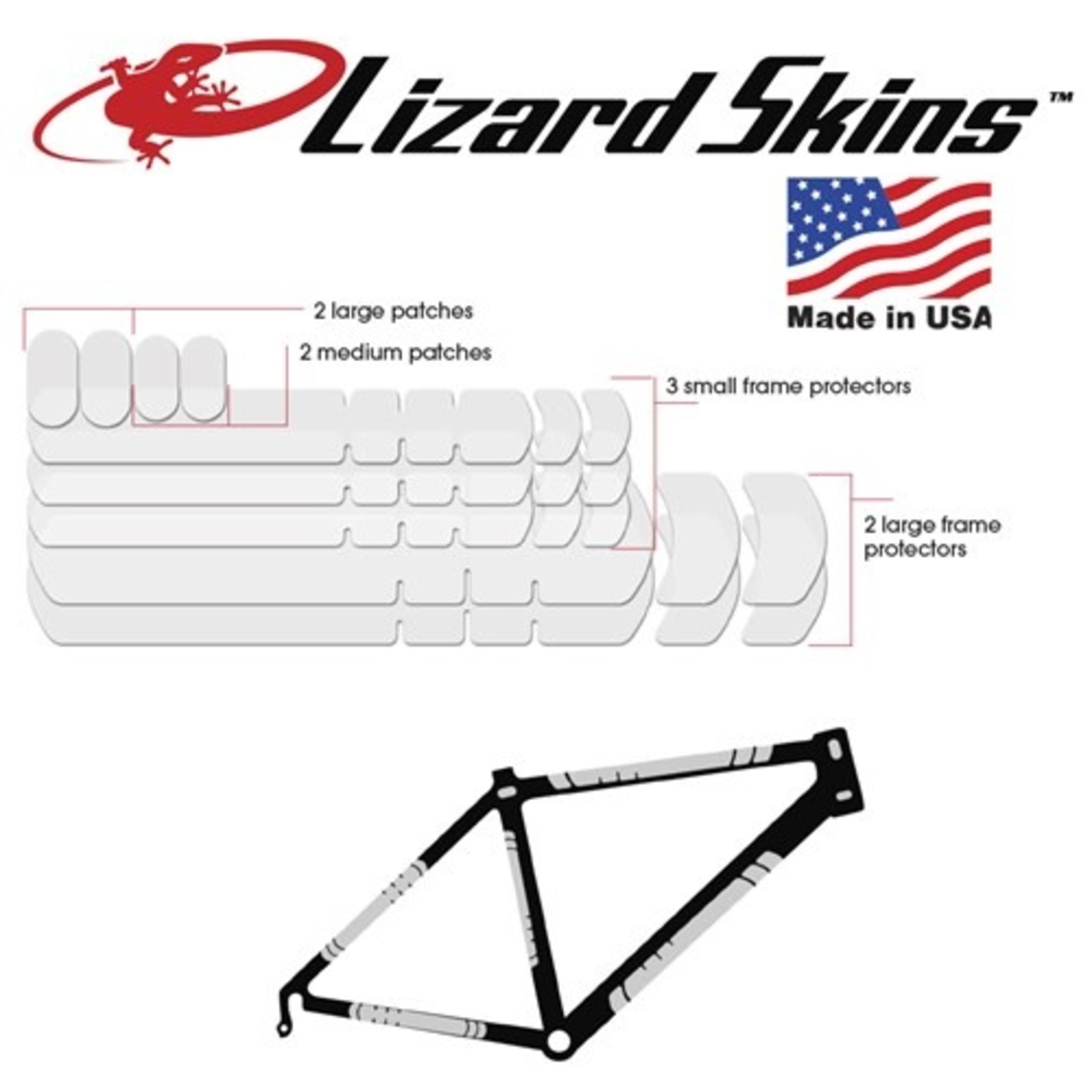 Lizard Skin Lizard Skins Bike Frame Protection Kit Set - Clear Matt Adhesive