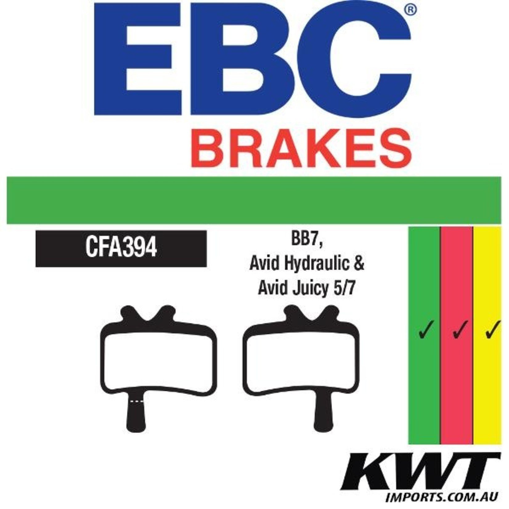 EBC EBC Disc Brake Pads - AVID BB7 - AVID Hydraulic - AVID Juicy 5/7 - Green Organic