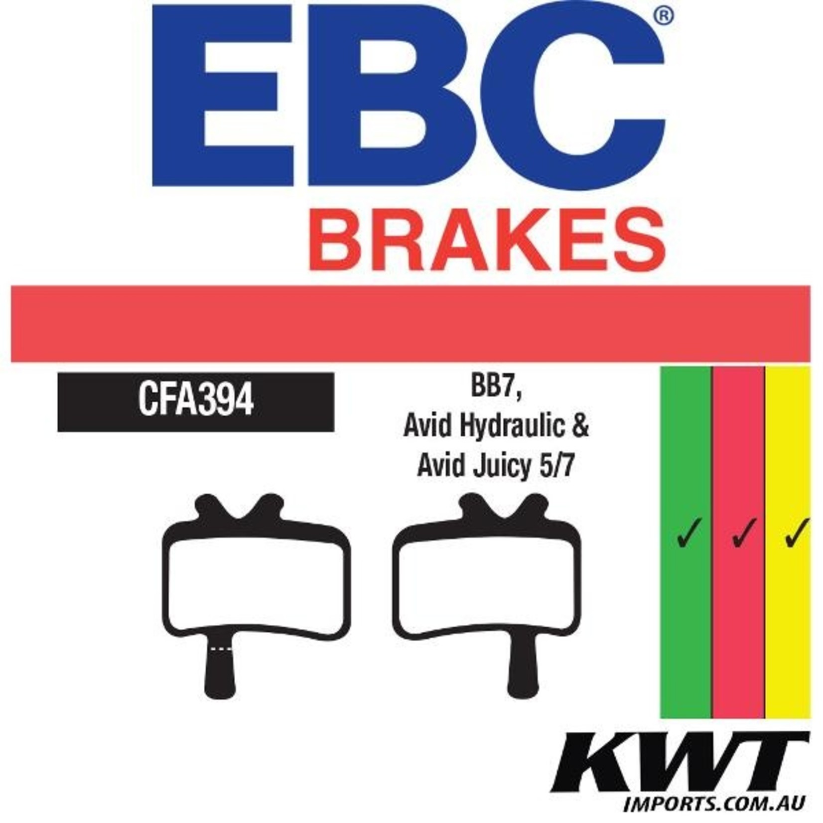 EBC EBC Disc Brake Pads - AVID BB7 - AVID Hydraulic - AVID Juicy 5/7 - Red Downhill