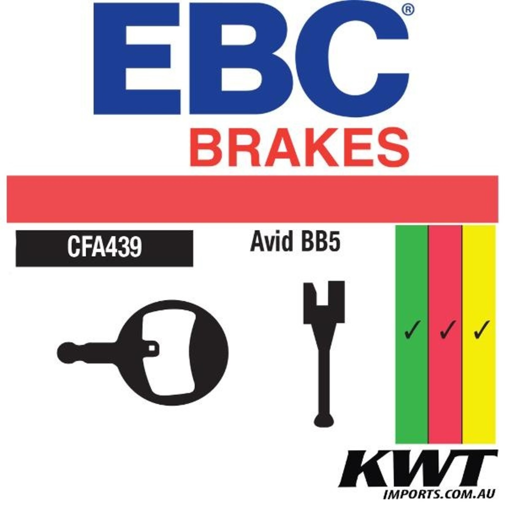EBC EBC Disc Brake Pad - AVID Ball Bearing BB5 - Red Downhill Compound