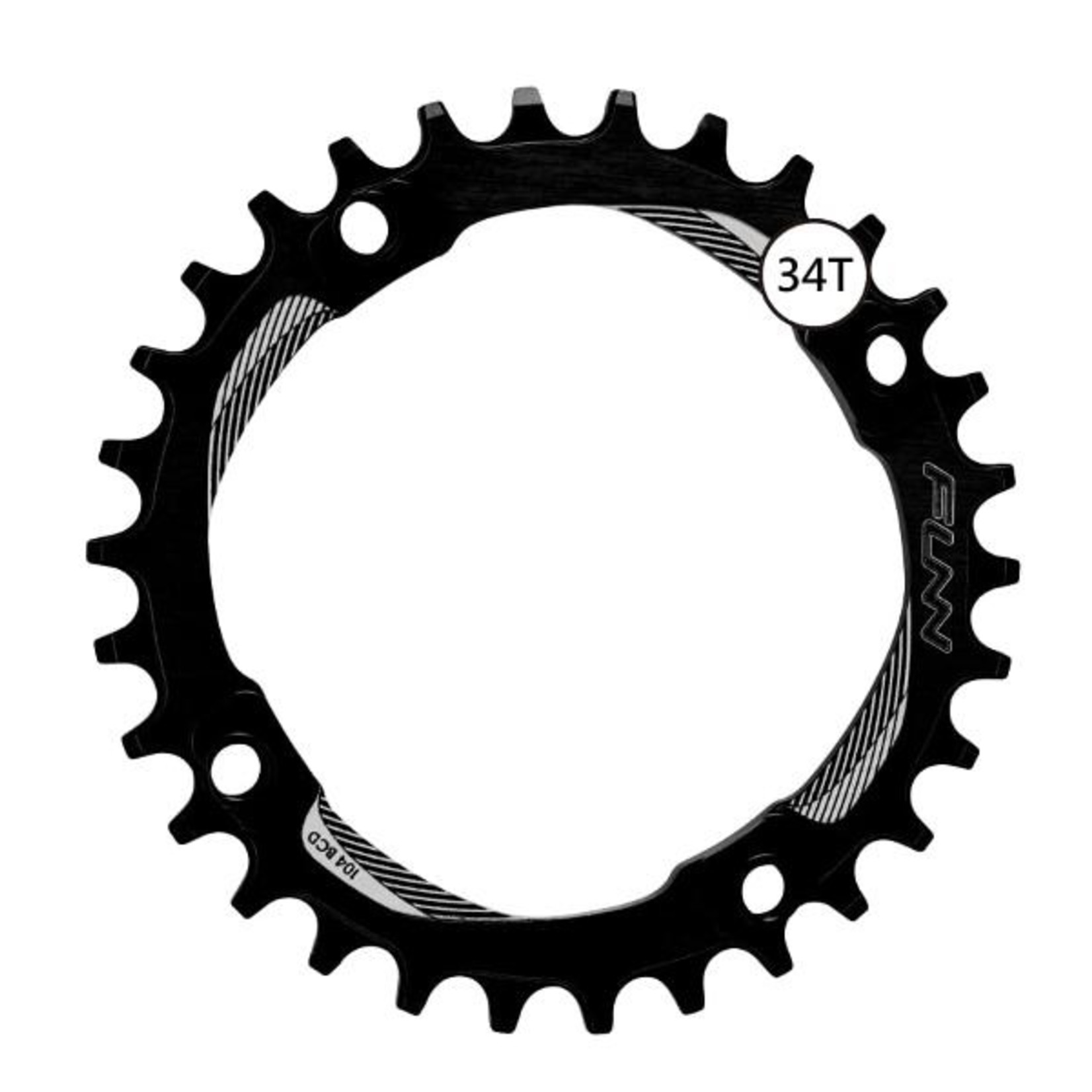 FUNN Funn Bicycle Chain Ring - Solo Narrow-Wide - 34T - 104mm BCD - Black