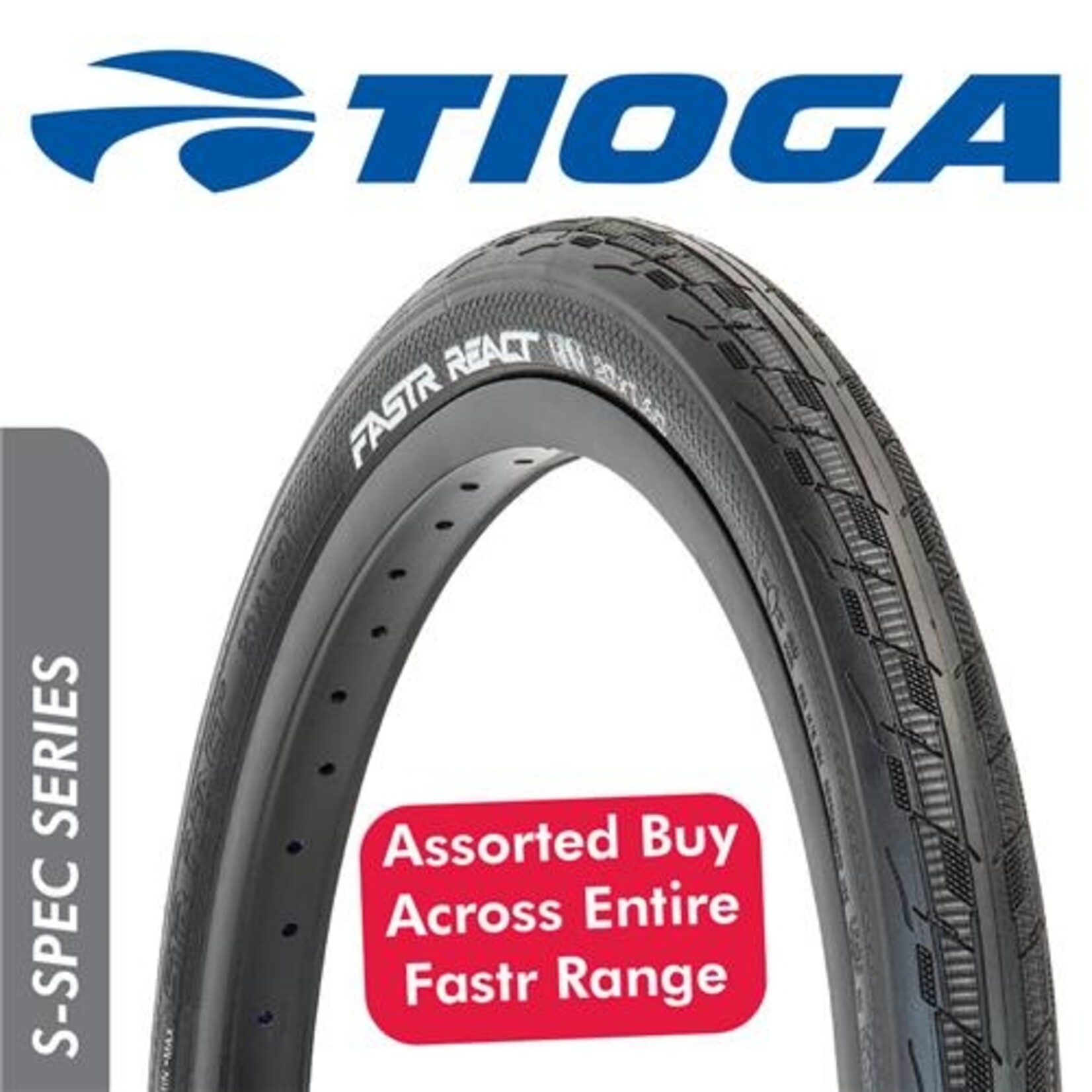 Tioga BMX Race Tyre Fastr React S Spec Series 20