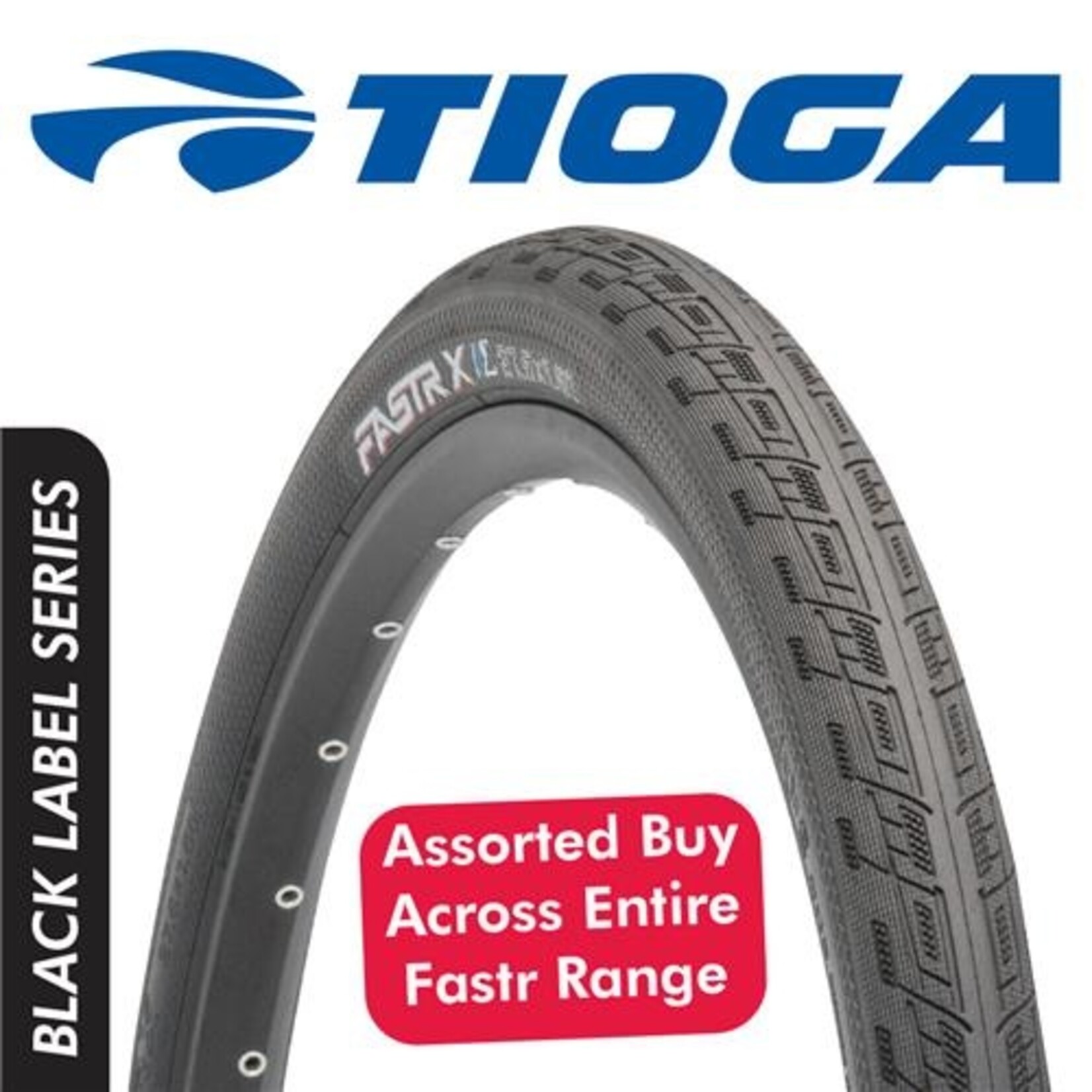 Tioga Tioga BMX Race Tyre - Fastr X - Black Label Series - 20" X 1.85" - Pair