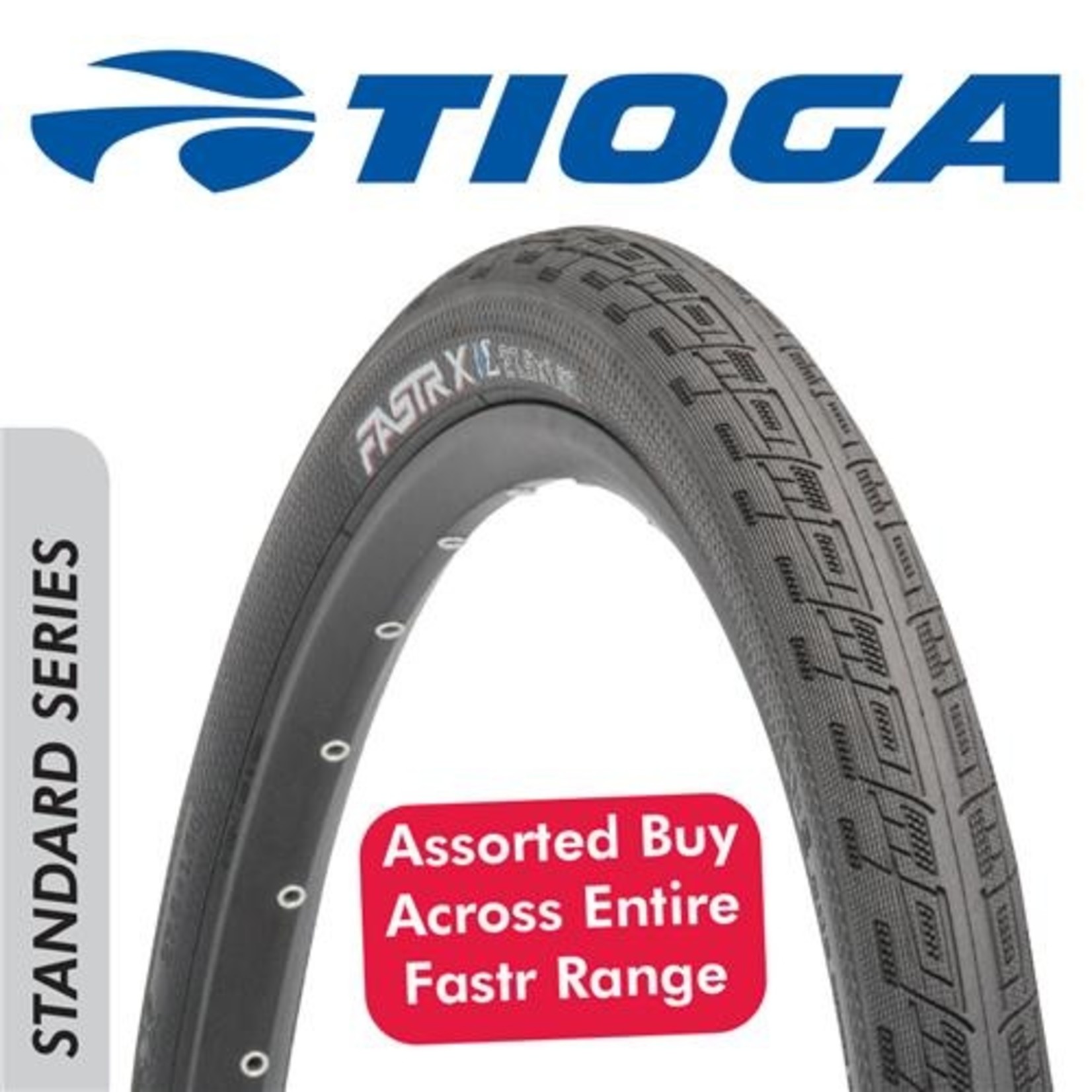 Tioga Tioga BMX Race Tyre - Fastr X - Standard Series-60 TPI Casing - 20"X1.85" - Pair