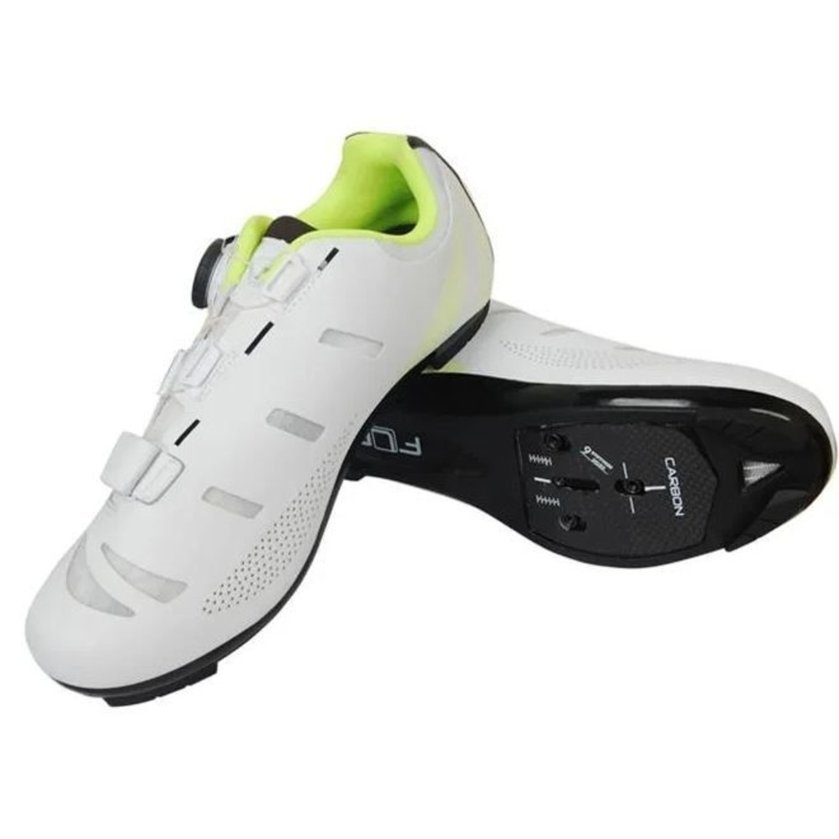 FLR FLR F-22-II - Pro Road Shoes - R350 Carbon Plate - Size 43 - White - Yellow